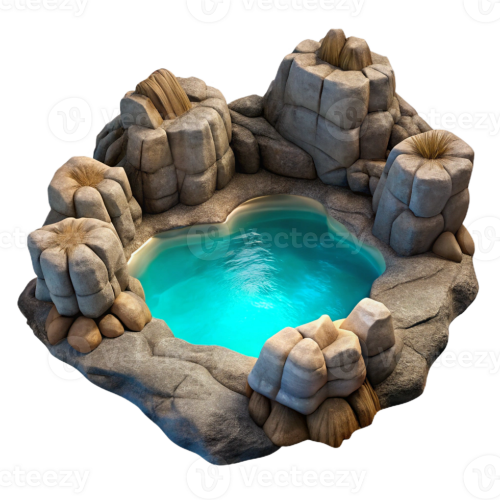 stunning artistic Secluded Cove Glowing Water Transparent Cutout detailed png