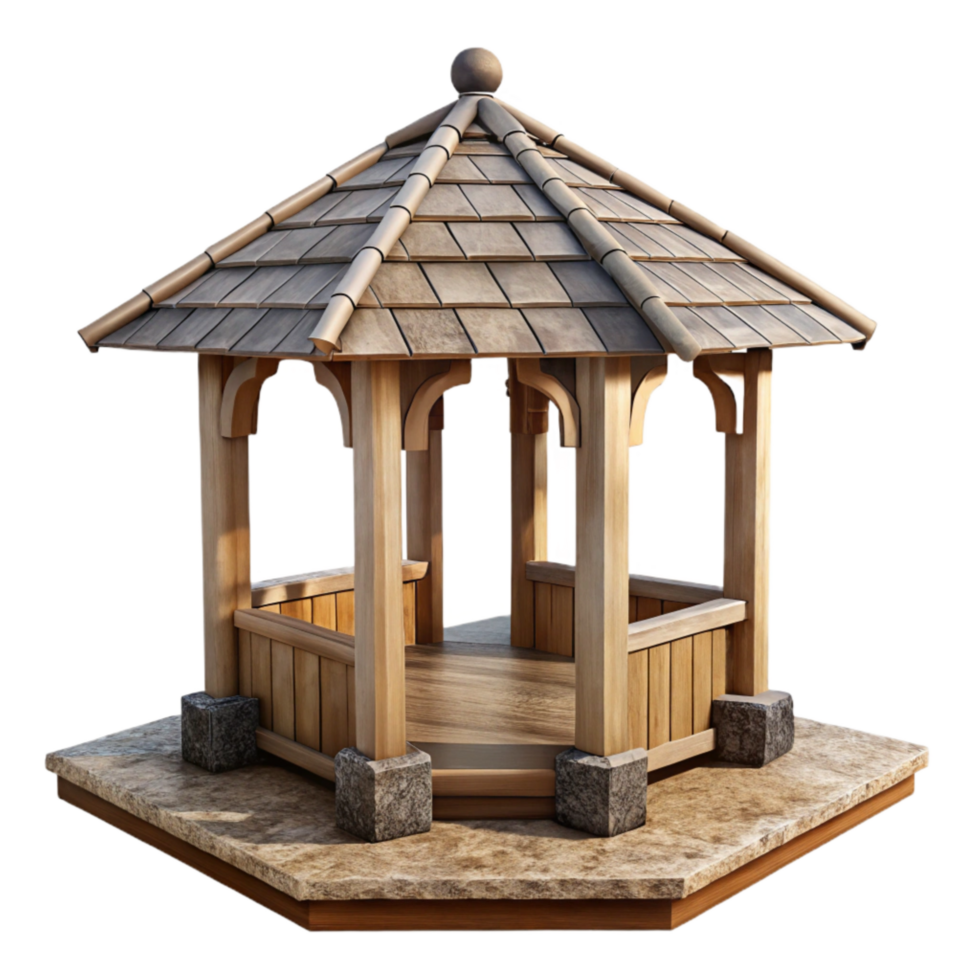 stunning minimalist Secluded Sundowner Gazebo Isolated on Transparent Background high resolution png