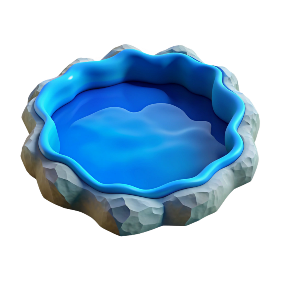 wonderful minimalist Serene Blue Lake Isolated Element with Soft Lighting professional png