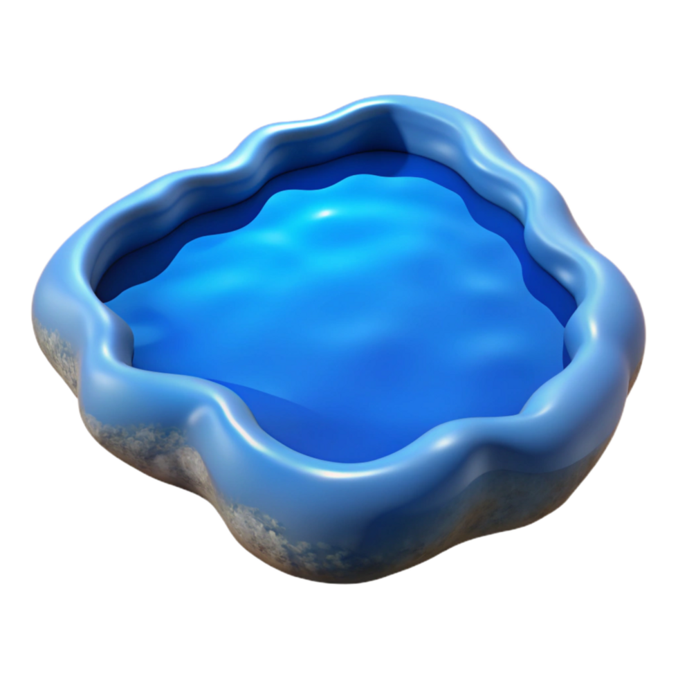 wonderful minimalist Serene Blue Lake Isolated Element with Soft Lighting high resolution png