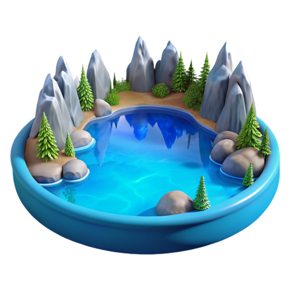 wonderful abstract Serene Blue Lake Scenery Transparent genuine png