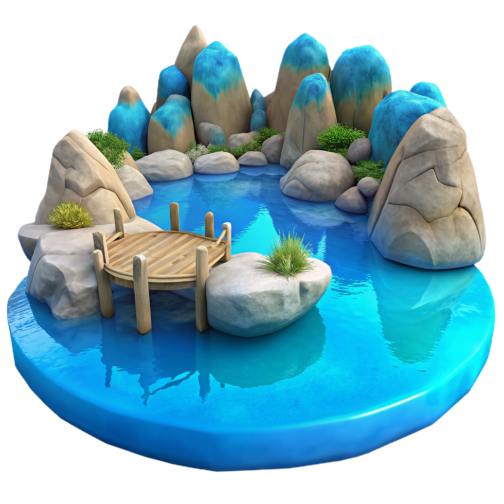 magnificent artistic Serene Blue Lake Scenery Transparent exclusive png