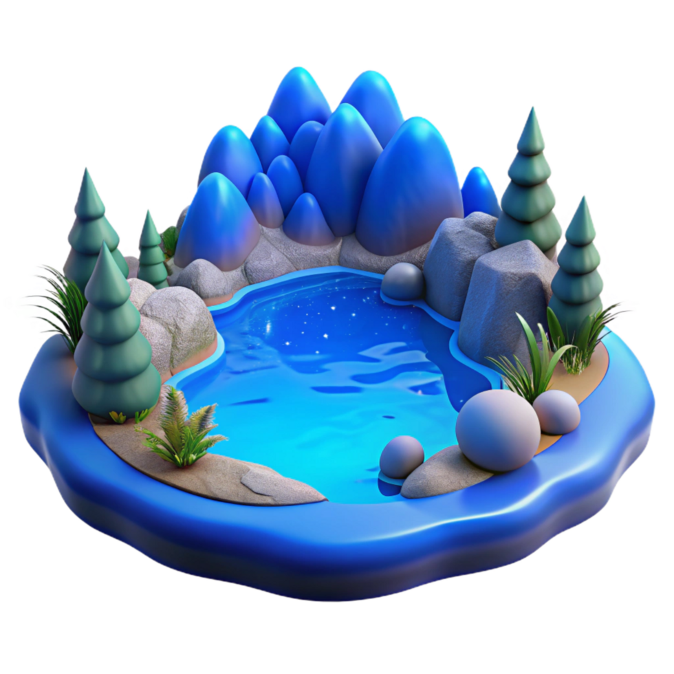 serene minimalist Serene Blue Lake Scenery Transparent original png