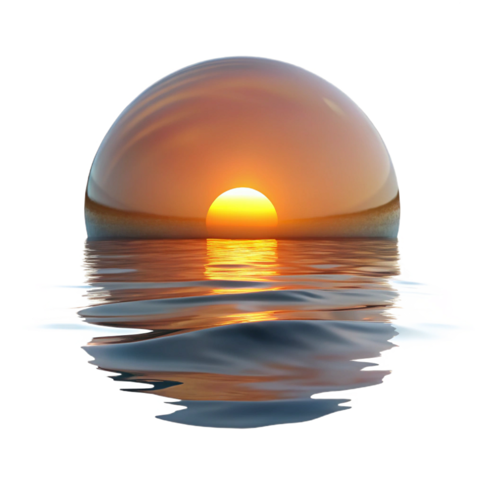 serene classic Serene Sunset Reflection Cutout Calm Water Surface exclusive png