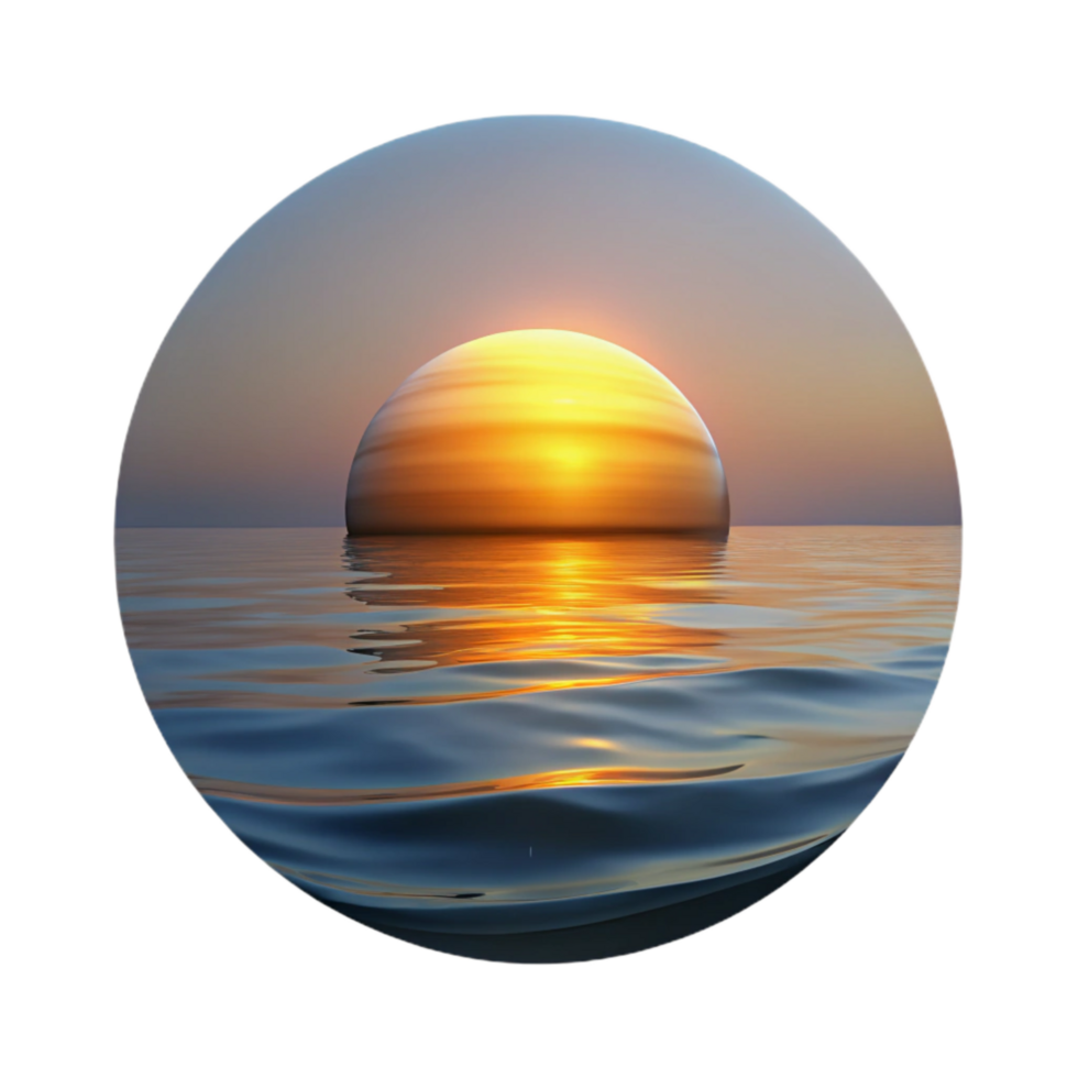 extraordinary contemporary Serene Sunset Reflection Cutout Calm Water Surface genuine png