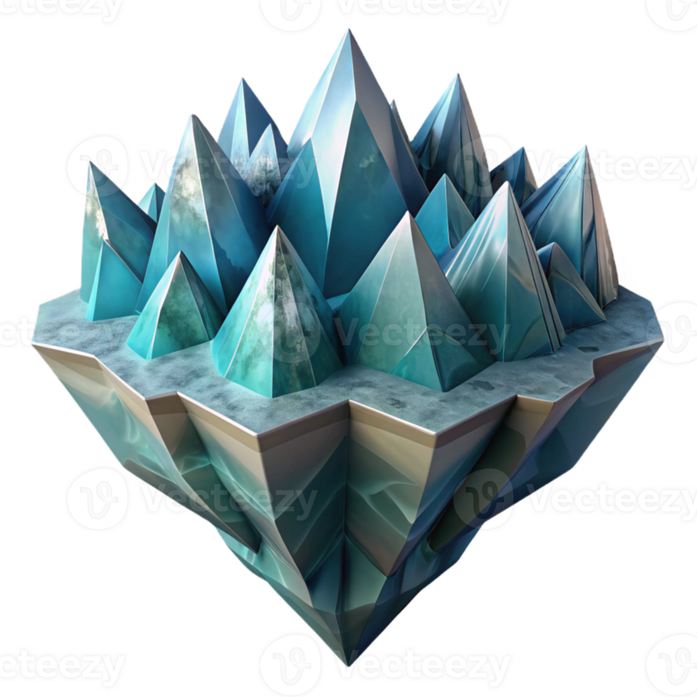 serene creative Sharp Fractal Fjord Cutout Dramatic Lighting Isolated original png