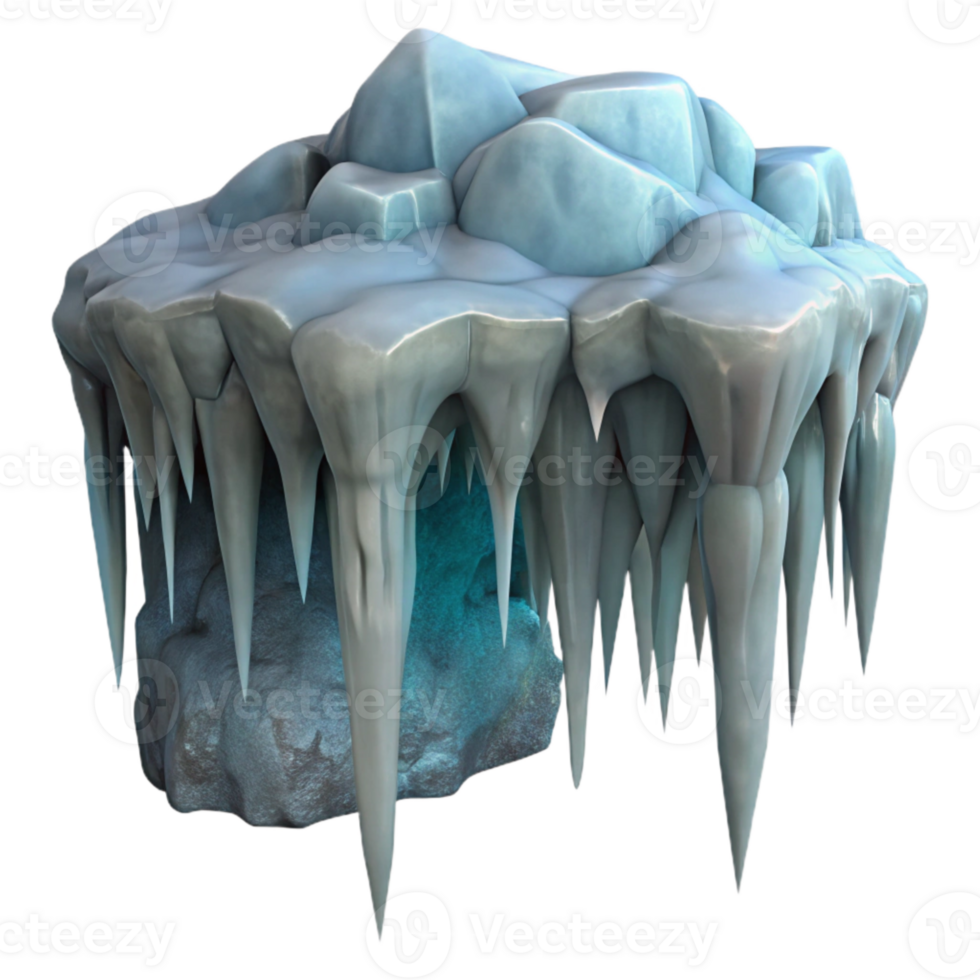 dramatic classic Sharp Icicles in Gelid Grotto Isolated genuine png
