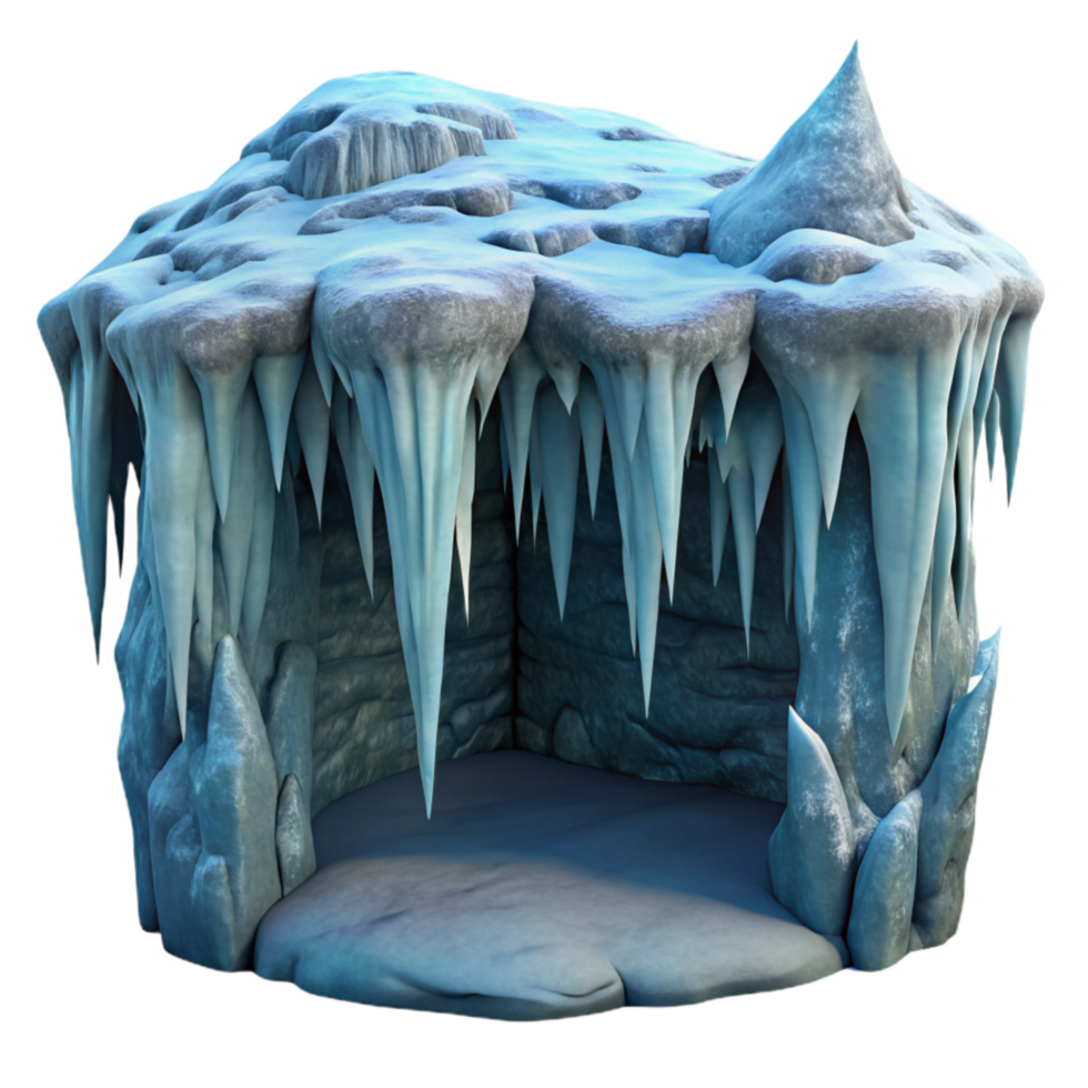 impressive rustic Sharp Icicles in Gelid Grotto Isolated high quality png