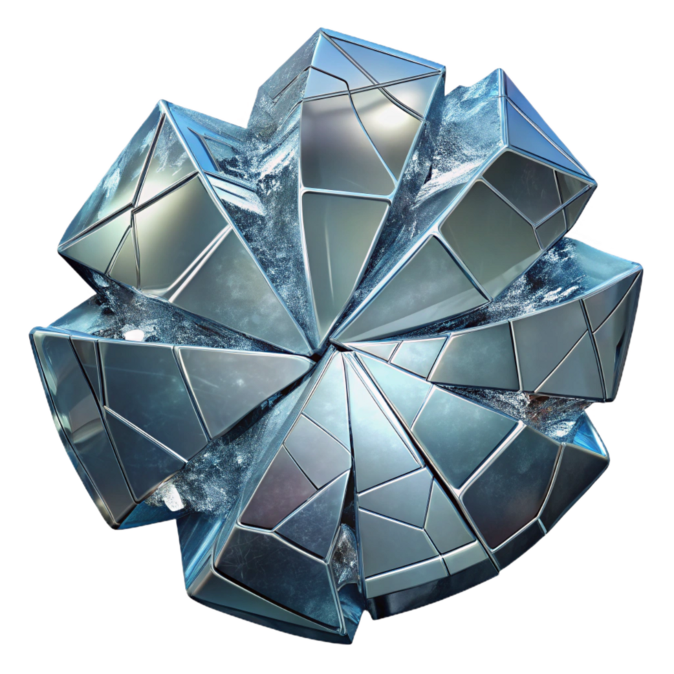serene abstract Shattered Glass Distortion Reflection Isolated on Transparent Background high resolution png