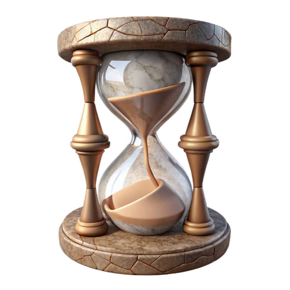 dramatic classic Shattered Hourglass Transparent Background Sand Texture high quality png
