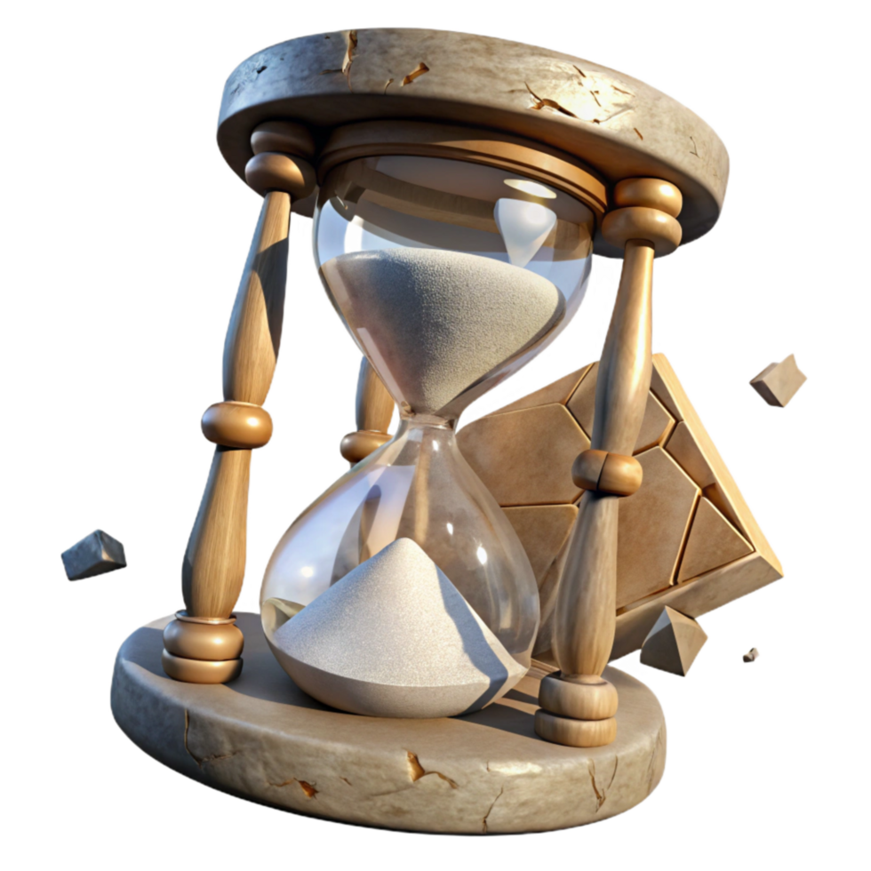 elegant modern Shattered Hourglass Transparent Background Sand Texture high resolution png