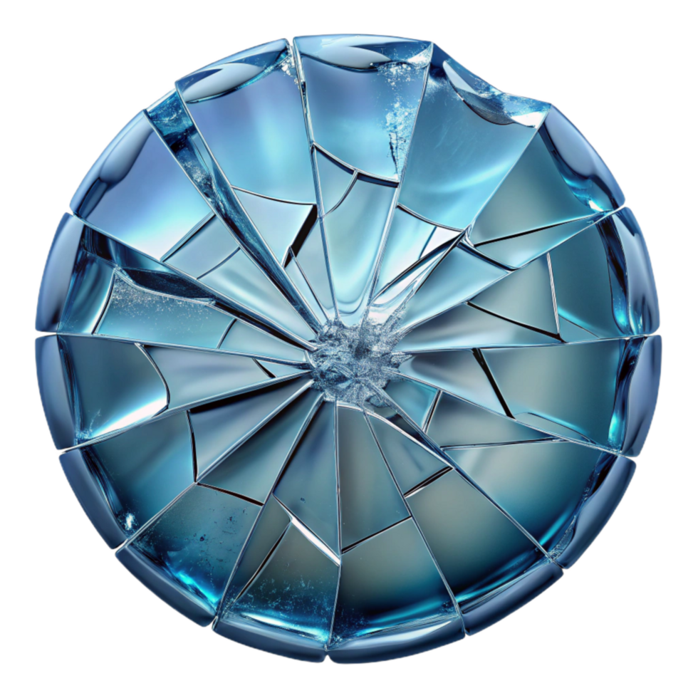 impressive modern Shattered Glass with Transparent Background and Radial Cracks detailed png