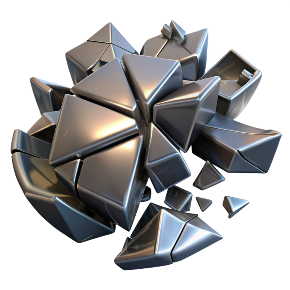 vibrant classic Shattered Mirror Pieces Isolated with Realistic Depth and Shadows high quality png