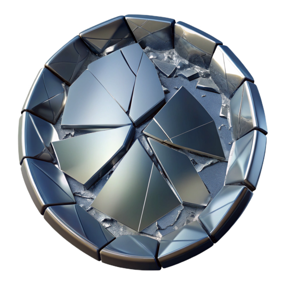elegant creative Shattered Mirror Reflection Isolated on Transparent Background png