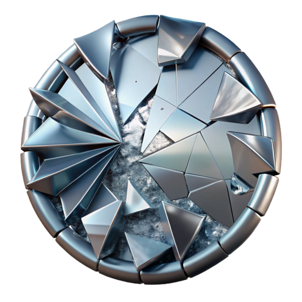 extraordinary modern Shattered Mirror with Isolated Shards and Dark Frame professional png