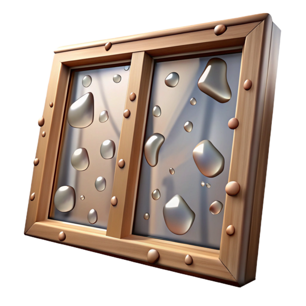 impressive minimalist Shattered Window Pane with Rain Drops Transparent Background exclusive png