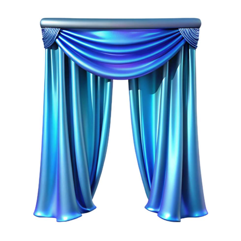 wonderful vintage Shimmering Blue Aurora Curtains Isolated Transparent Background professional png