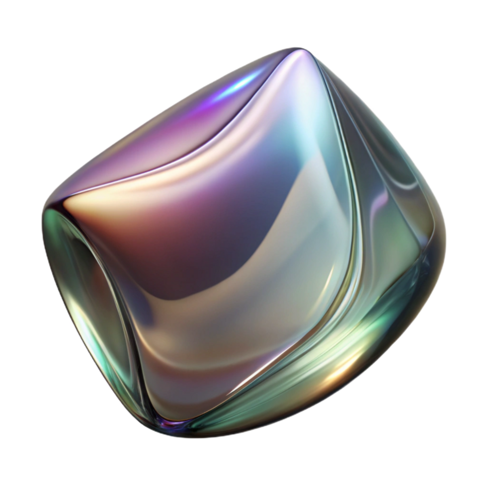 magnificent contemporary Side View Distorted Glass Reflection Isolated high resolution png