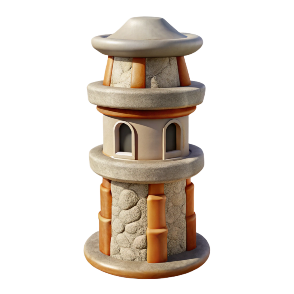impressive creative Side View Terraform Tower Isolated on Transparent Background high quality png