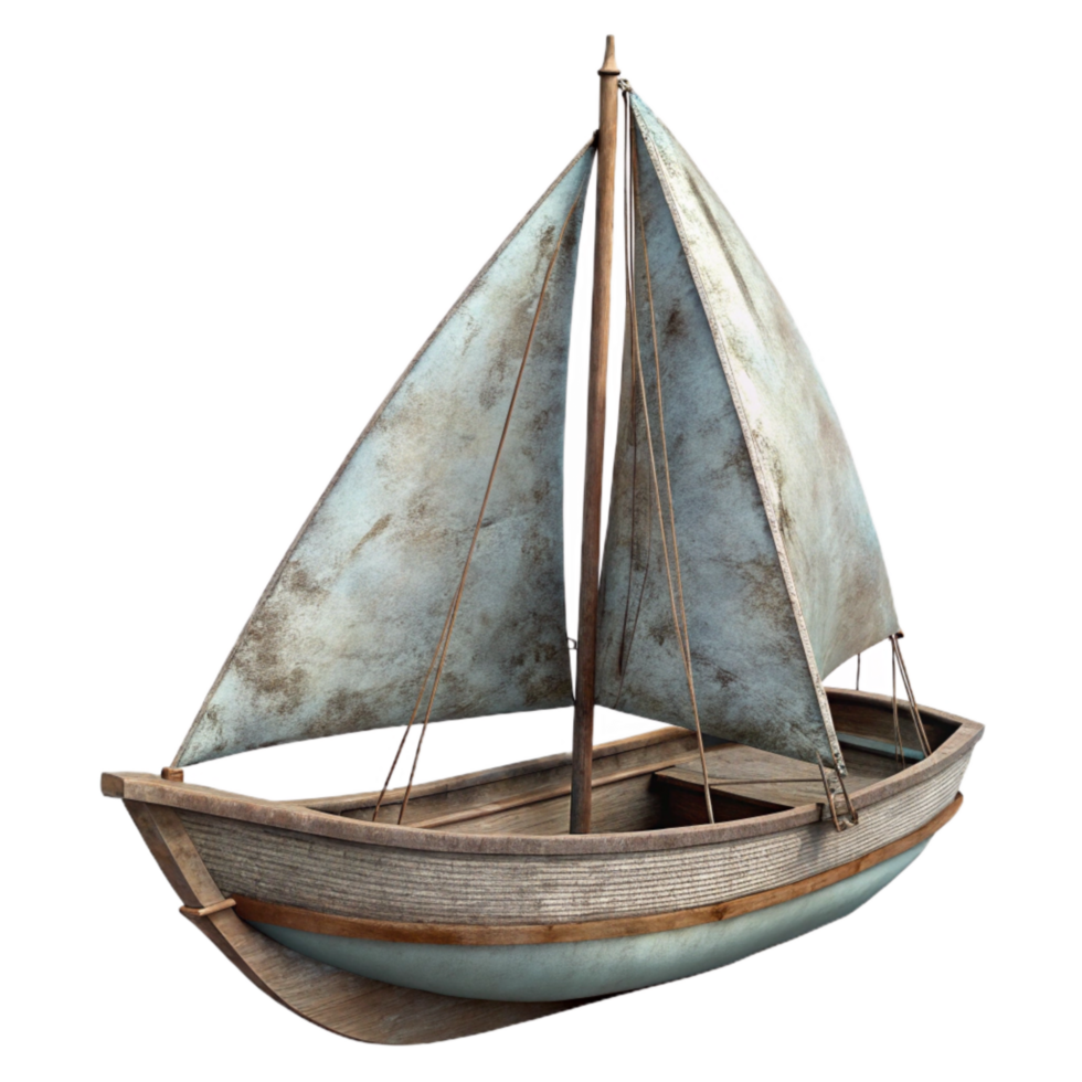 elegant classic Side View Sailboat Isolated with Detailed Sails Transparent Background high quality png