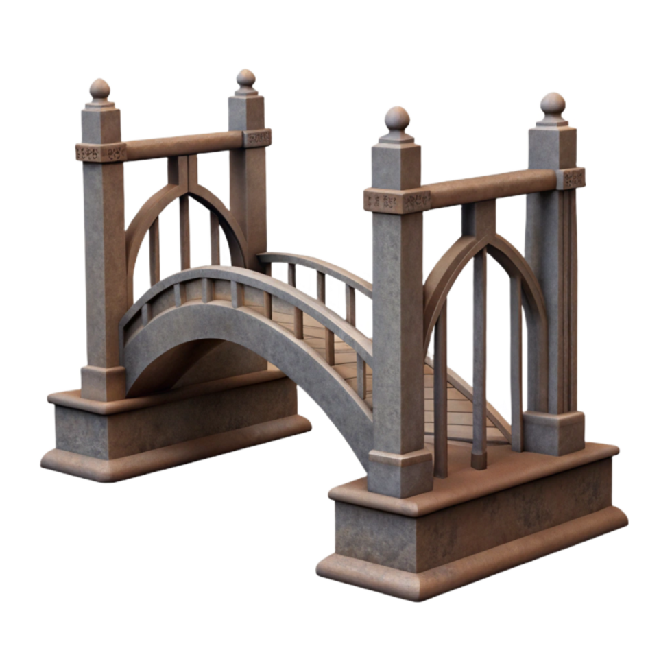 serene abstract Silhouette Bridge Cutout on Transparent Background original png