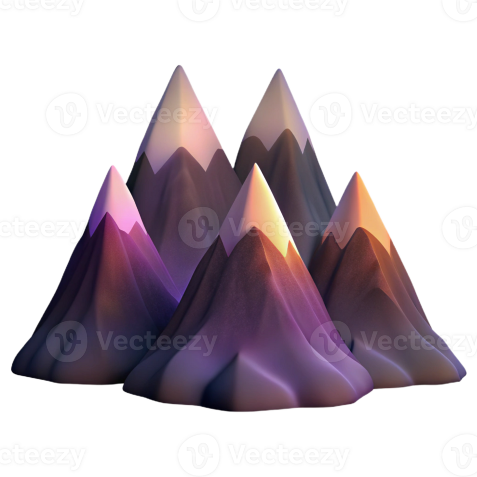 magnificent modern Silhouetted Mountains at Dusk Transparent Background genuine png