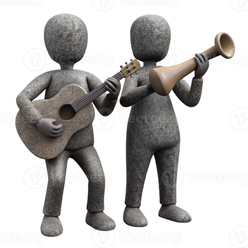 vibrant abstract Silhouetted Serenaders Isolated on White Background exclusive png