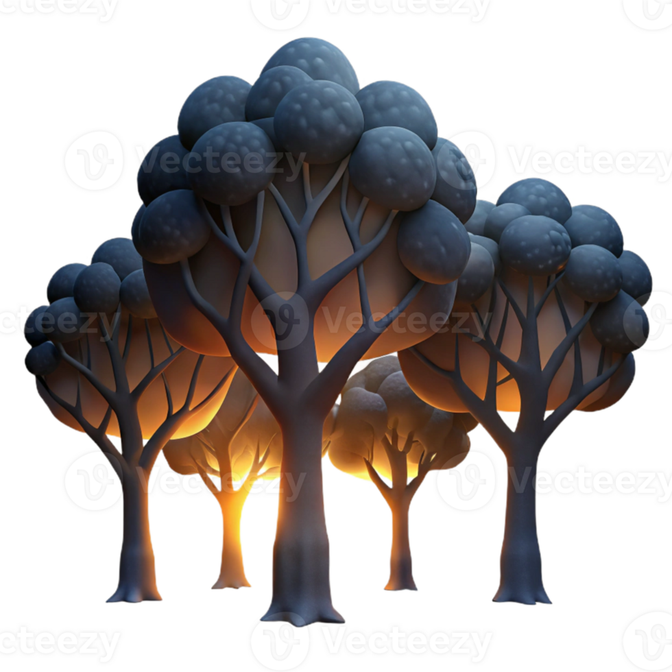 stunning artistic Silhouetted Trees at Dusk Cutout Transparent high resolution png
