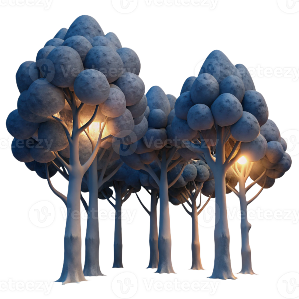 elegant minimalist Silhouetted Trees at Dusk Cutout Transparent original png