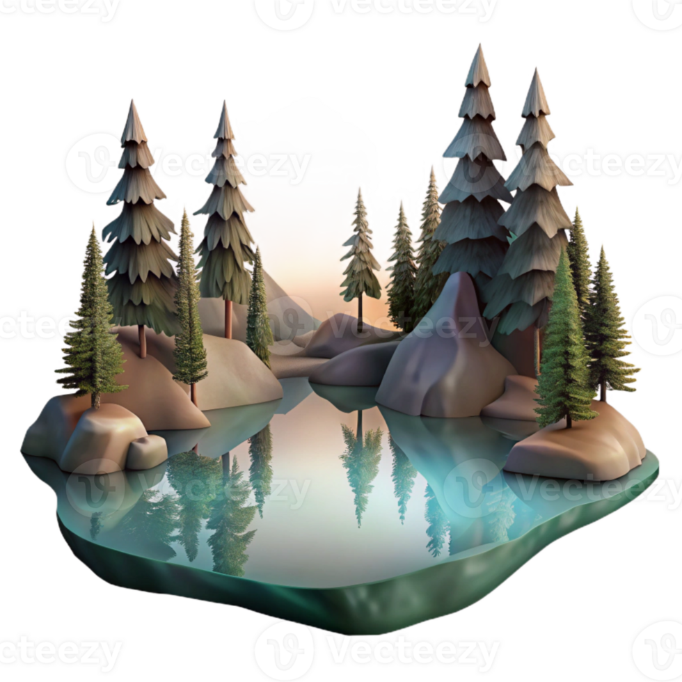 extraordinary artistic Silhouette Lake Trees Cutout Transparent Background authentic png
