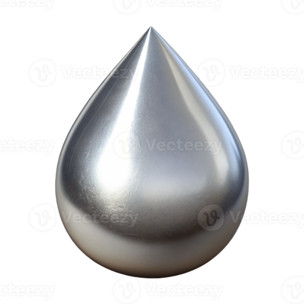 beautiful artistic Silver Alloy Drop Transparent Background Isolated high quality png