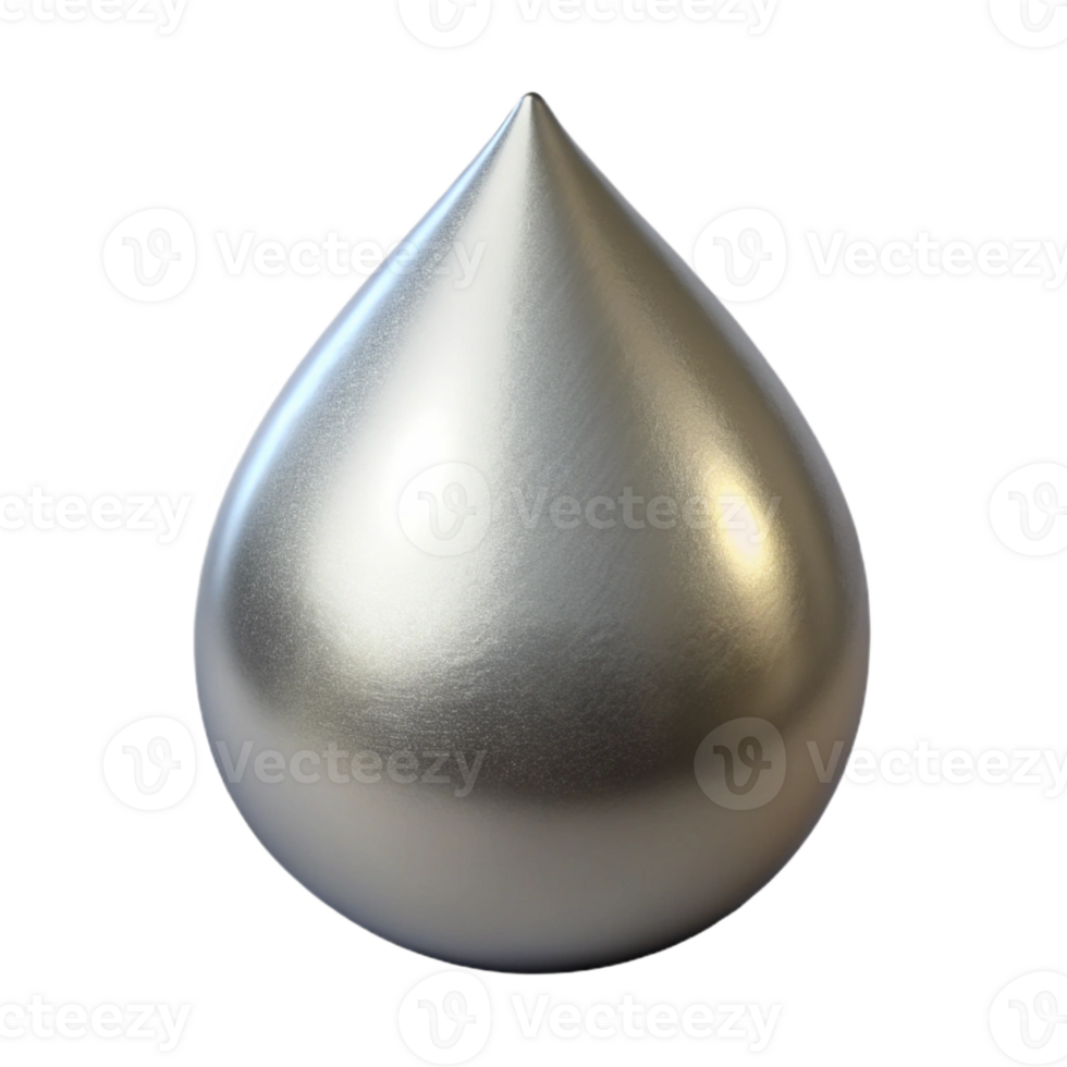 stunning minimalist Silver Alloy Drop Transparent Background Isolated exclusive png
