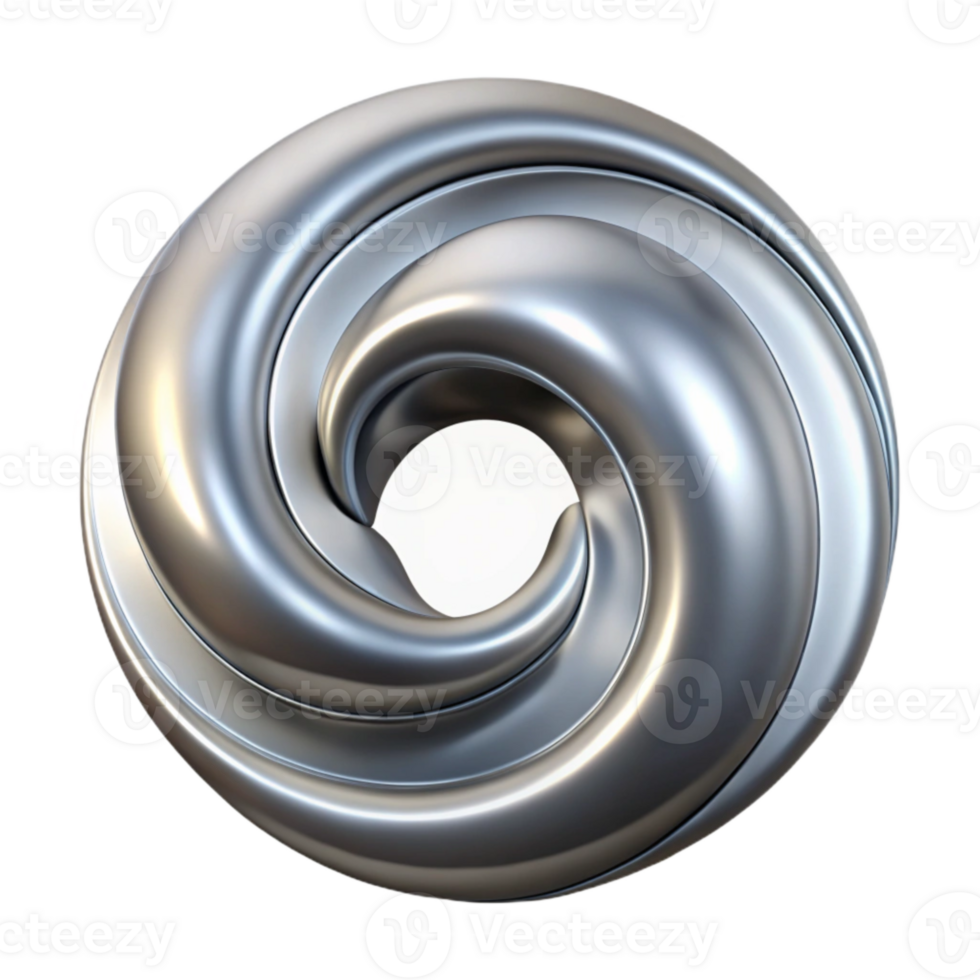 magnificent creative Silver Alloy Swirl Transparent Background Isolated premium png