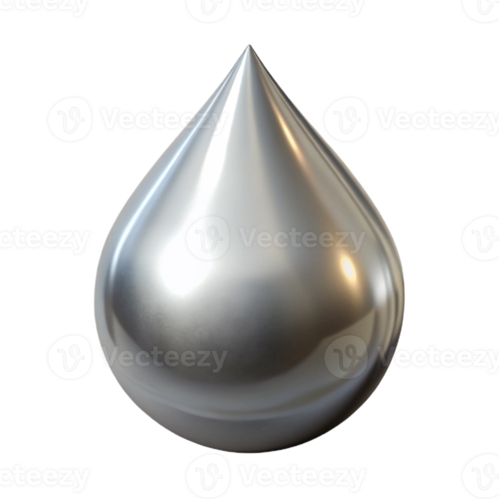 beautiful rustic Silver Liquid Metal Drop Isolated Element original png