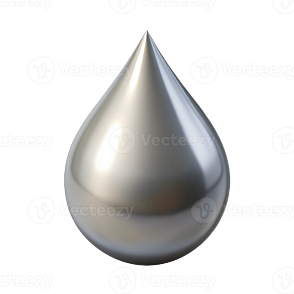 magnificent creative Silver Liquid Metal Drop Isolated Element premium png