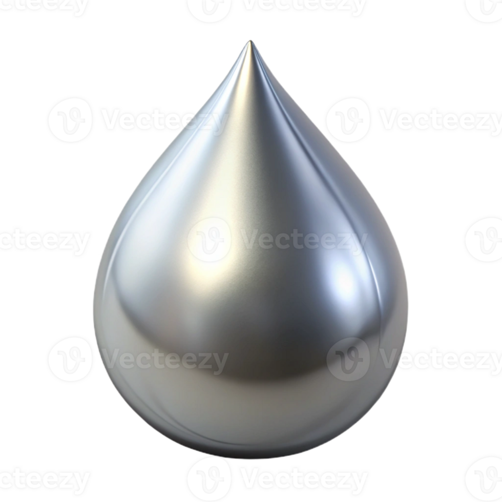 beautiful creative Silver Liquid Metal Drop Isolated Element high resolution png