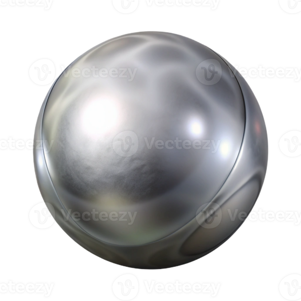 dramatic rustic Silver Liquid Metal Orb Isolated Transparent Background exclusive png