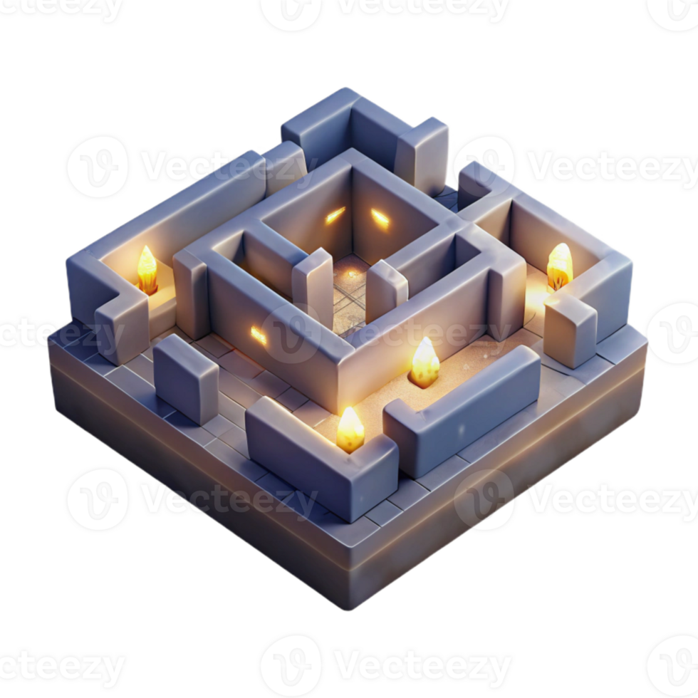 dramatic rustic Simple Luminari Maze Cutout on Transparent Background exclusive png