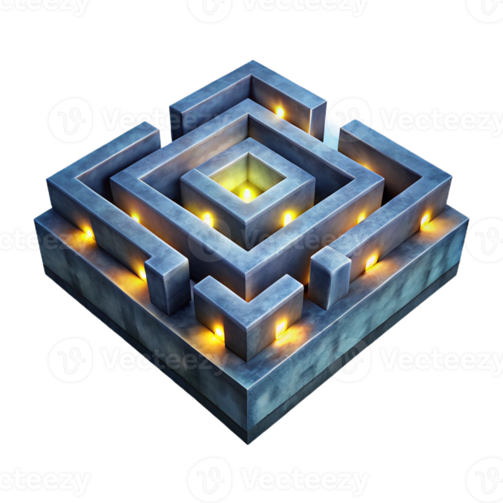 beautiful traditional Simple Luminari Maze Cutout on Transparent Background high resolution png