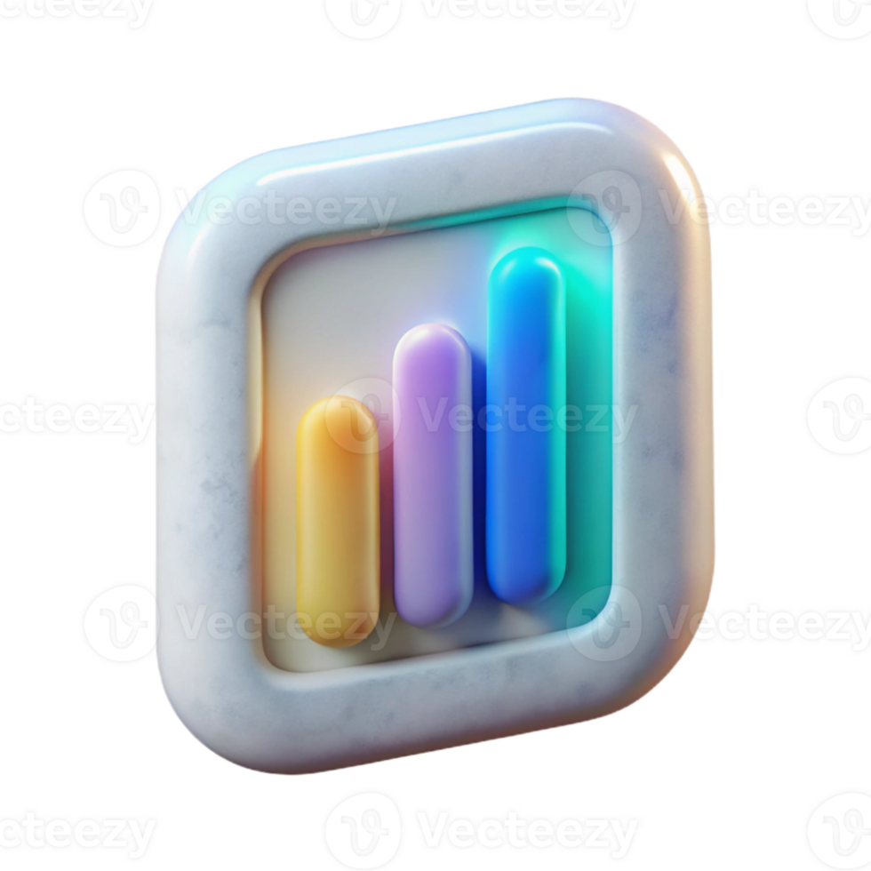 vibrant artistic Simple Spectral Data Icon Isolated on Transparent Background professional png