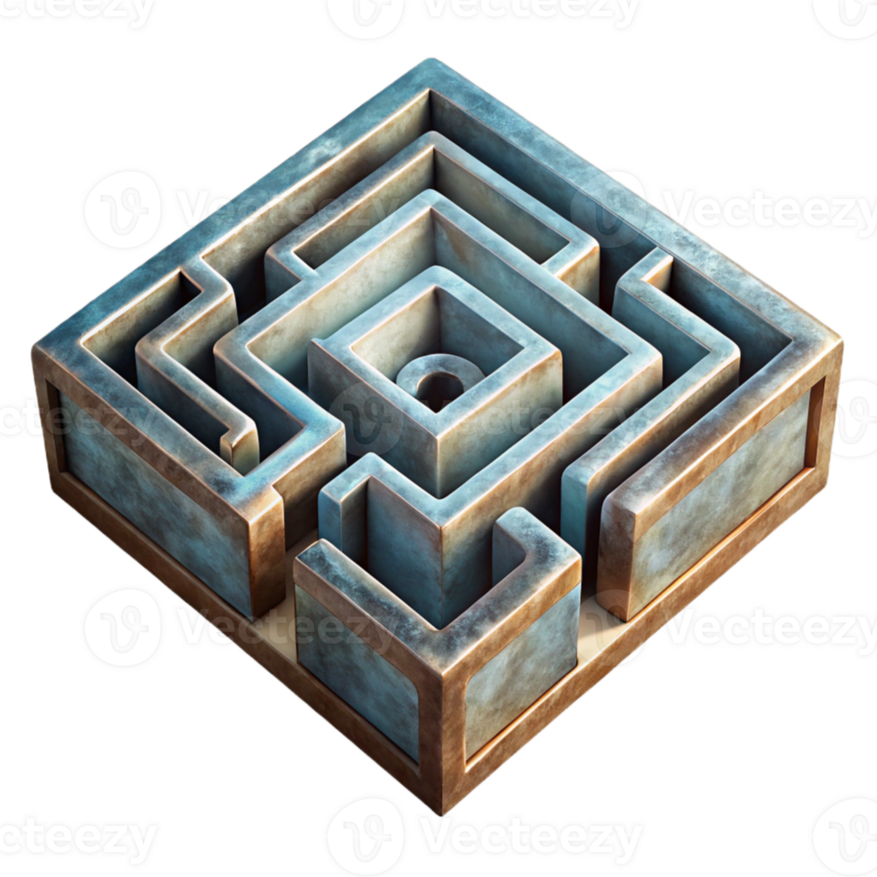 dramatic classic Simple Luminari Maze Cutout on Transparent Background premium png