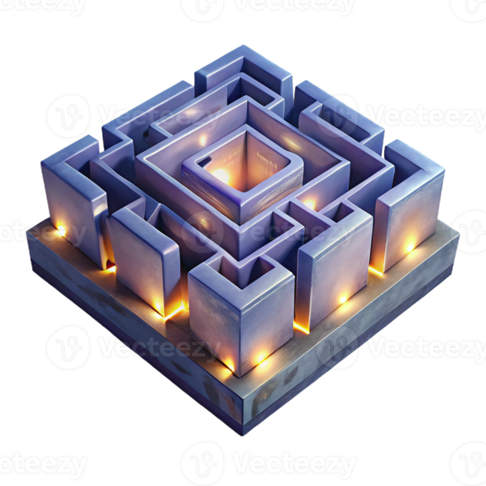 stunning abstract Simple Luminari Maze Cutout on Transparent Background high resolution png
