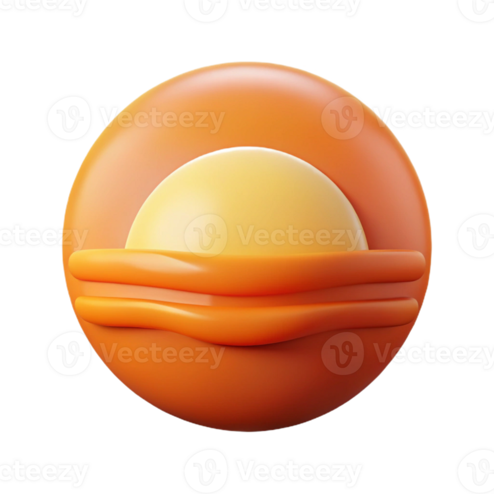 beautiful contemporary Simple Sunset Icon Isolated with Orange Circle and Gradient genuine png