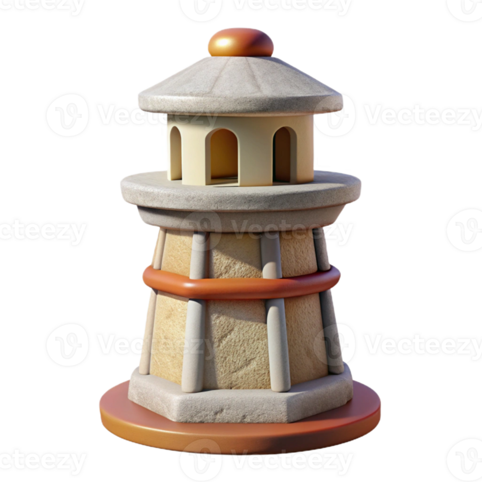 vibrant creative Simple Terraform Tower Cutout on Transparent Background original png