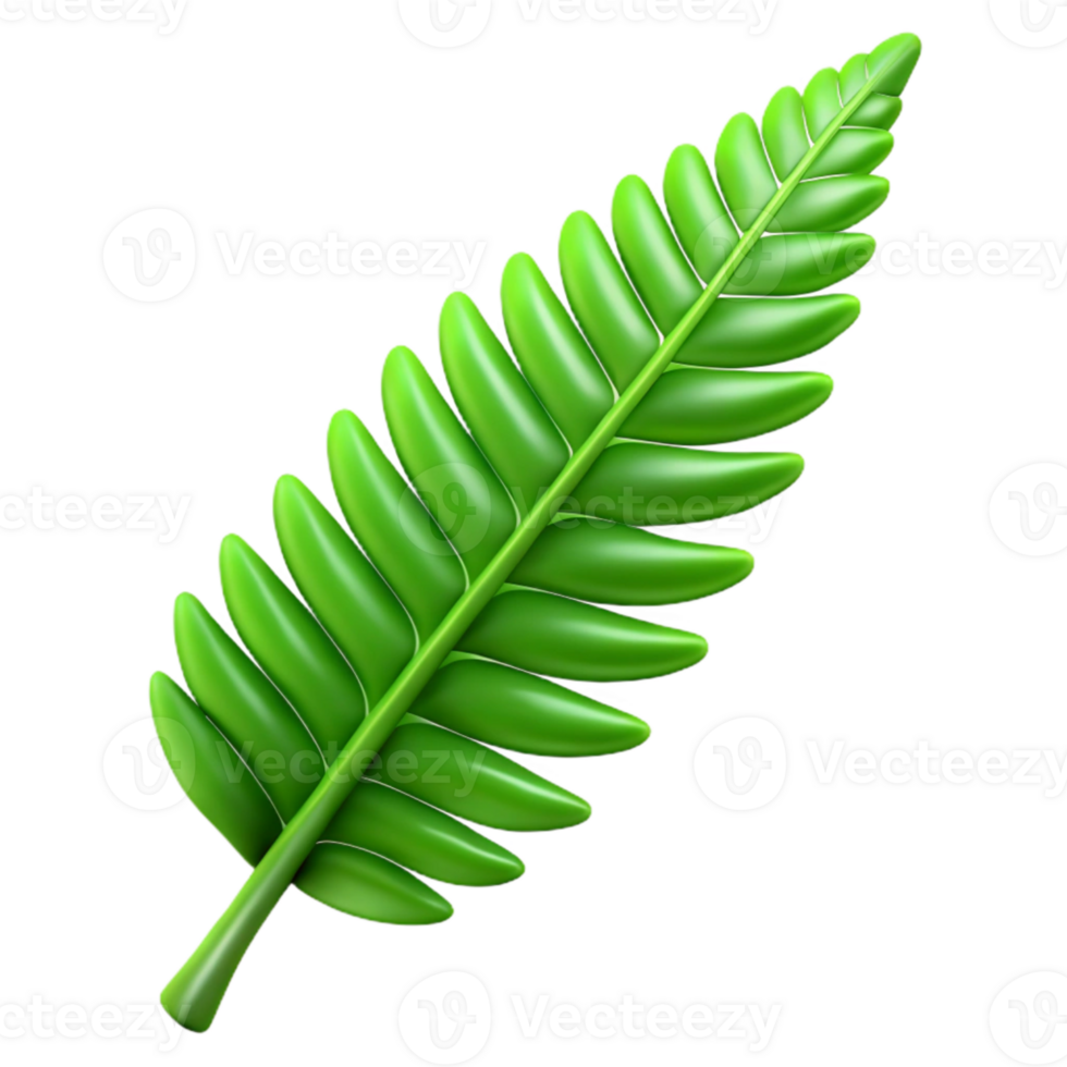 wonderful traditional Single Fern Frond Isolated Vibrant Green Color png