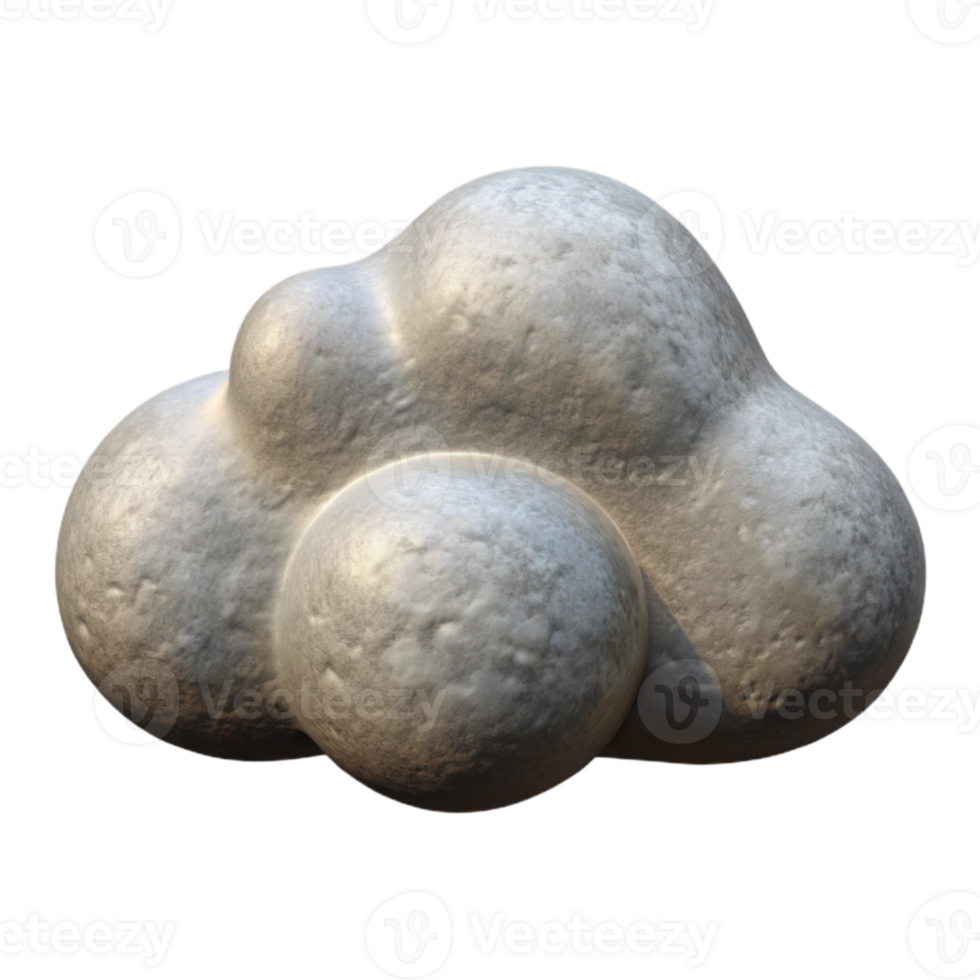 beautiful artistic Single Nimbus Cloud Icon Cutout with Sharp Edges high quality png