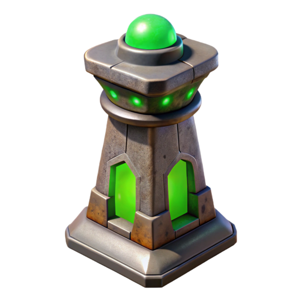 wonderful artistic Single Terraform Tower with Orange Glow Cutout original png