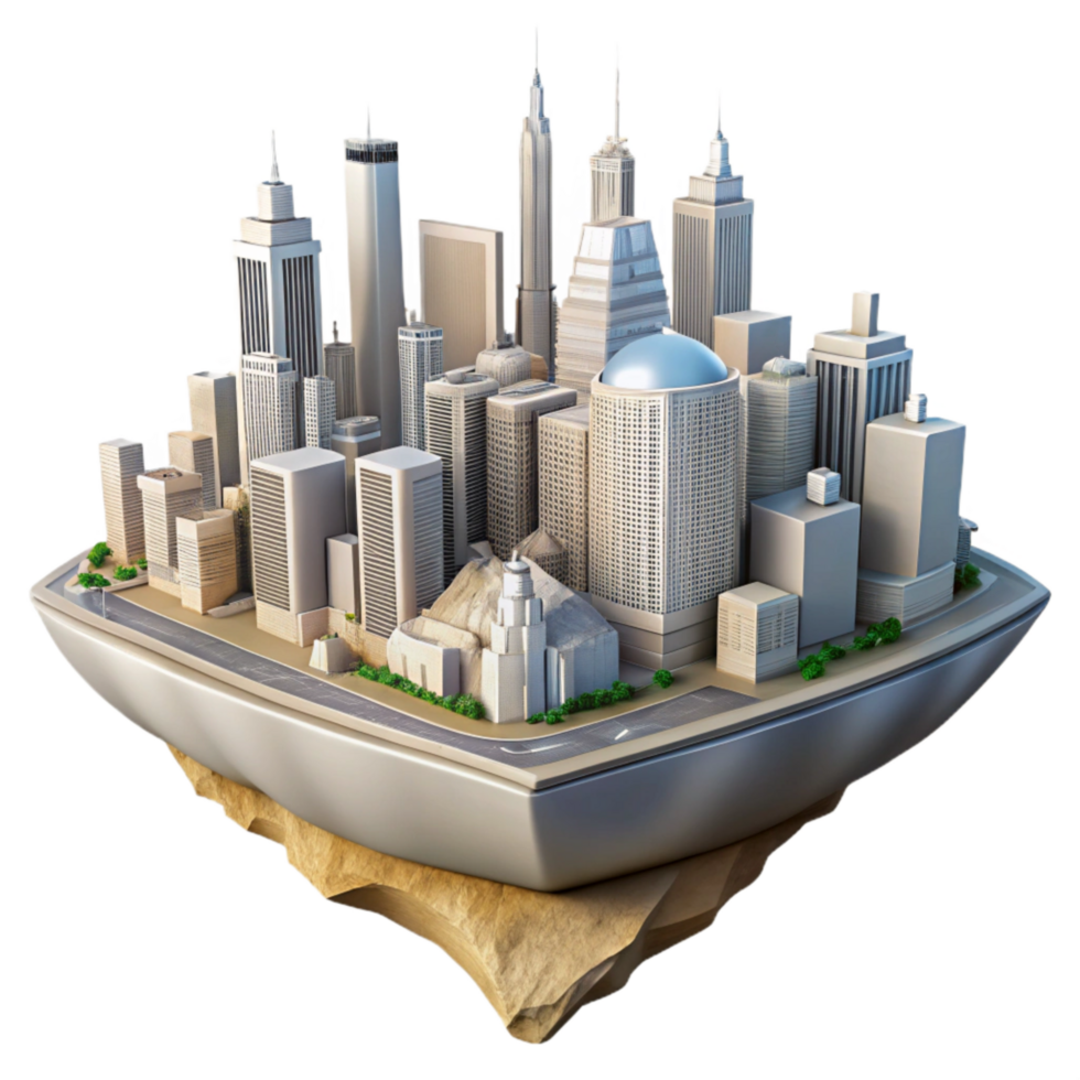 magnificent abstract Skybound Metropolis Cutout with Intricate Details Isolated authentic png