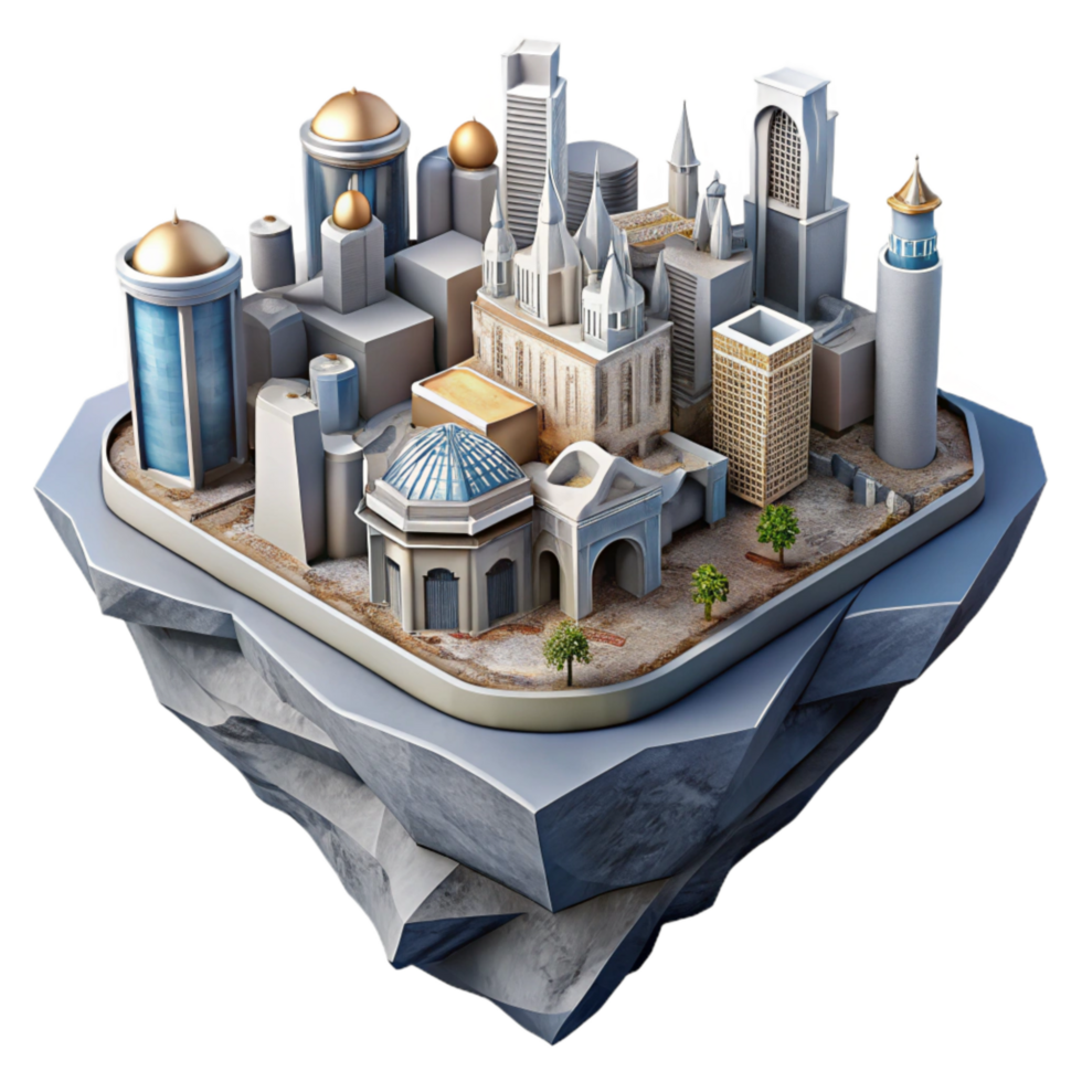 serene artistic Skybound Castle Isolated with Gothic Architecture exclusive png