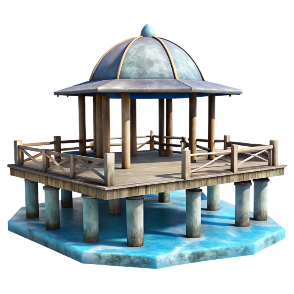 wonderful rustic Sky Pier Transparent Background Modern Architecture Isolated detailed png